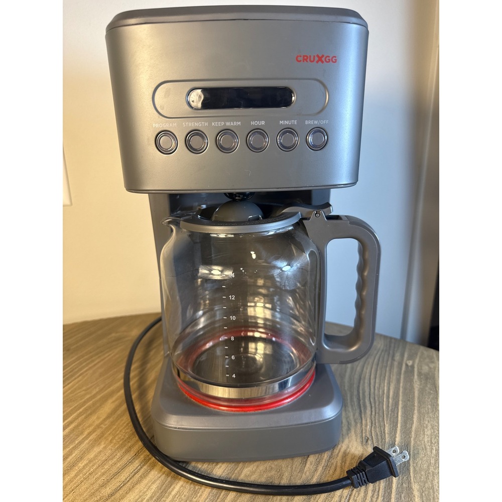CRUXGG Coffee Maker Kitchen 14-Cup Grey Programmable CM1060TC-UL Tested Works